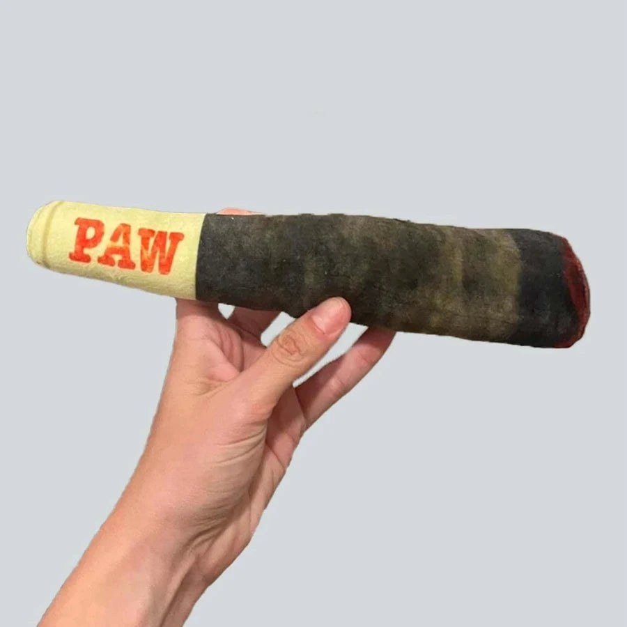 Cigar Design Plush Squeaky Interactive Dog Chew Toy