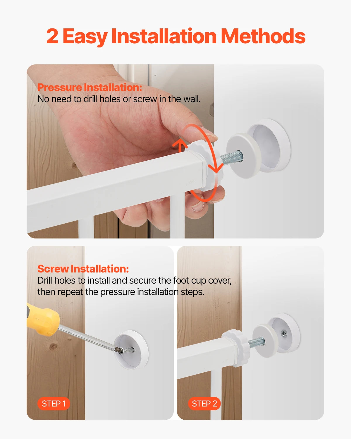 SucceBuy Baby Gate Walk Through Pressure Mount Safety Gate