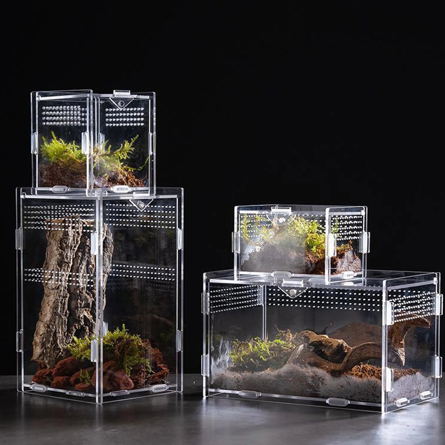 Acrylic Reptile Breeding Box Terrarium Enclosure For Turtles Tarantulas