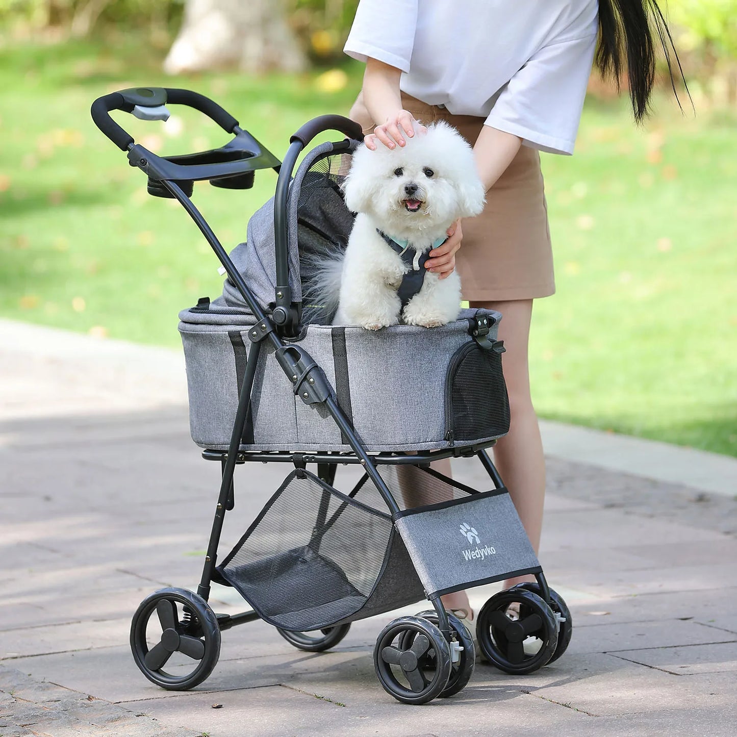 3 In 1 Pet Stroller With Removable Carrier For Small Medium Dogs Cats
