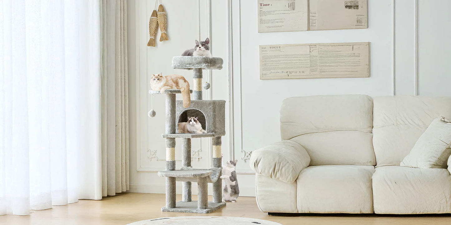 JHK Multi Level Cat Tree With Sisal Scratching Posts