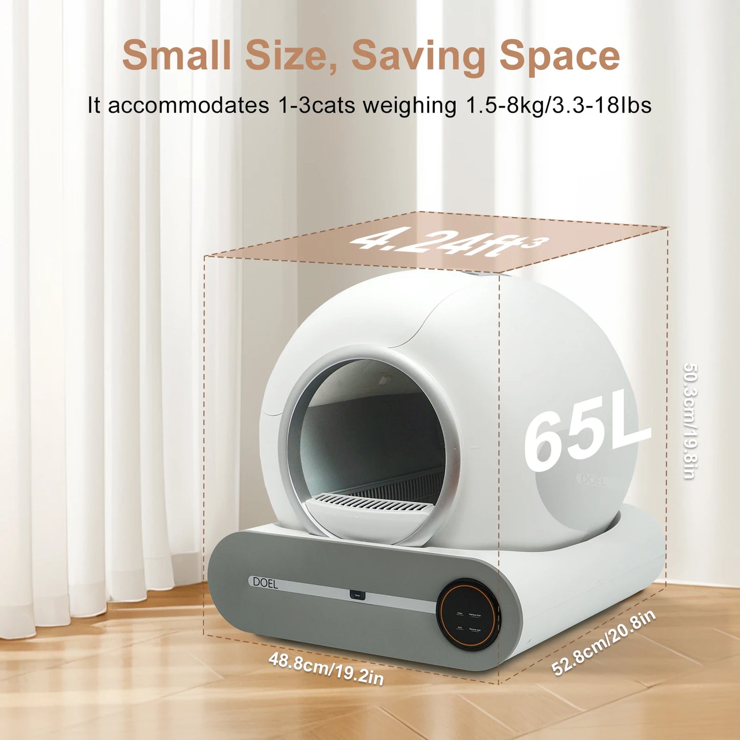 DOEL Automatic Self Cleaning Cat Litter Box With App Control