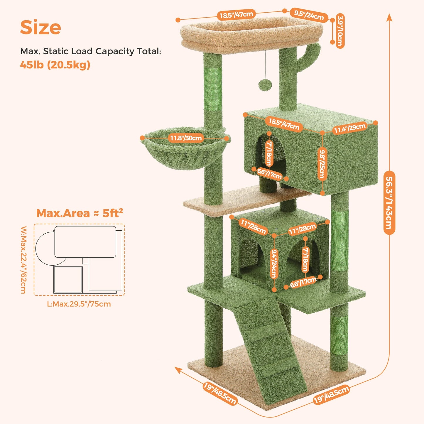 PAWZ Road Cat Tree Tower Condo For Indoor Cats Plush