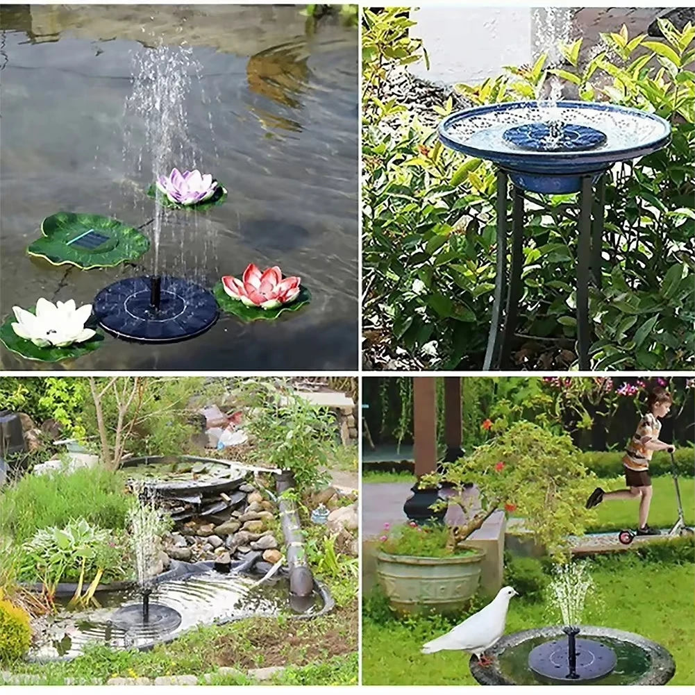 Solar Fountain Pump With Floating Panel And 4 Nozzles For Garden Pond