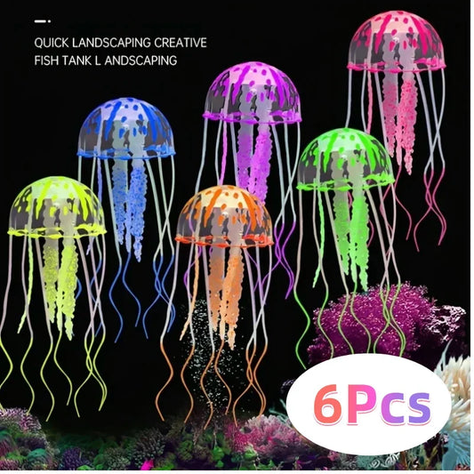 Luminous Artificial Jellyfish Aquarium Decoration For Fish Tank