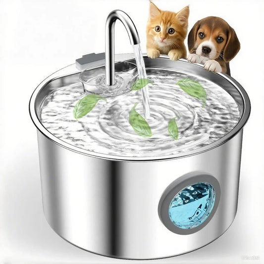 OPETH Stainless Steel Cat Water Fountain Automatic With Replaceable Filters
