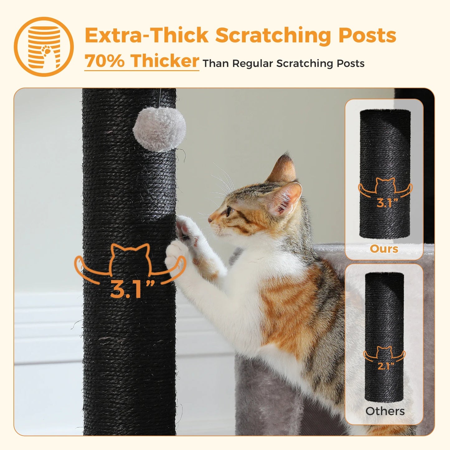PAWZ Road Cat Tree With Four Tiers Scratching Posts