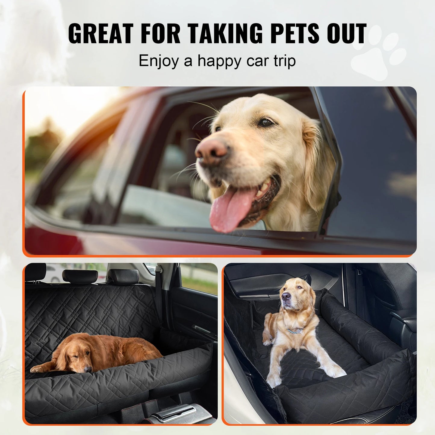SucceBuy Waterproof Dog Car Seat Booster With Clip On Safety Leash