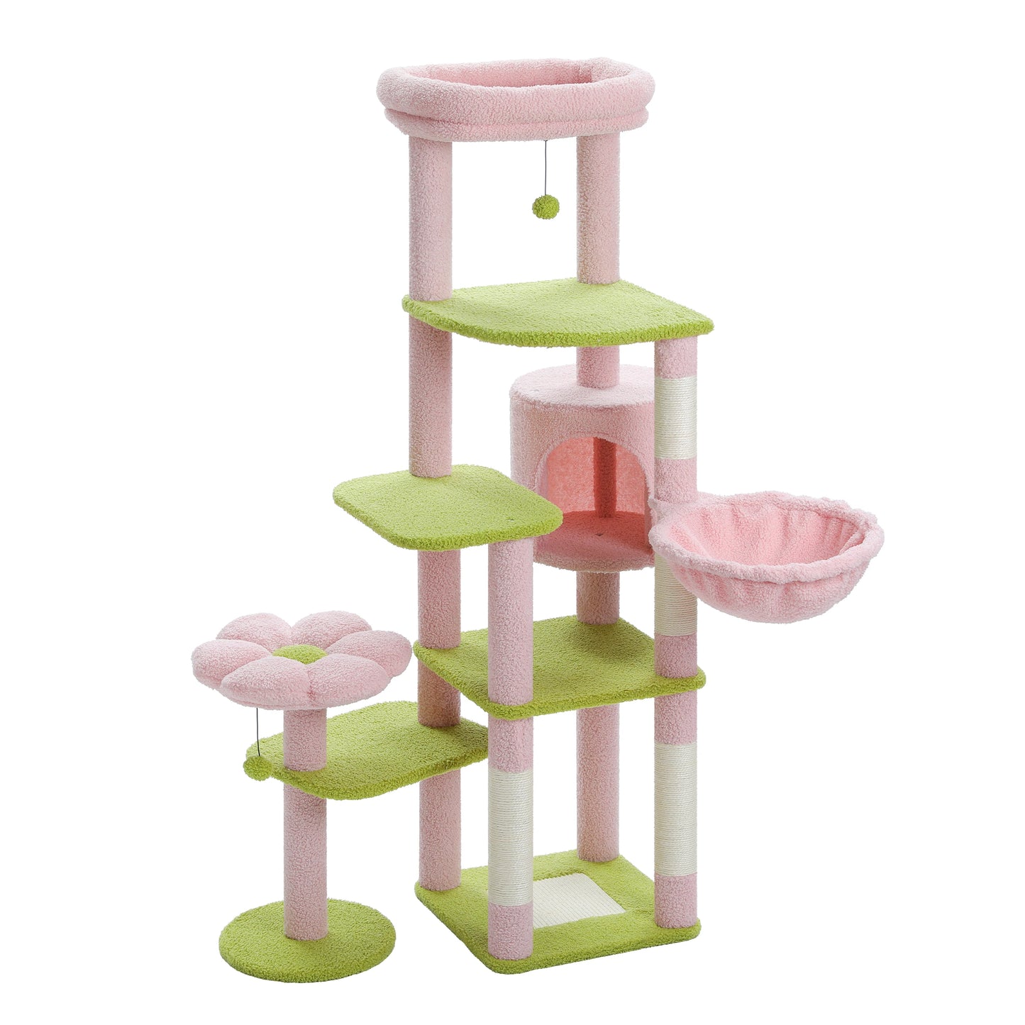 PETEPELA Cat Tree For Indoor Cats With Hammock And Scratching Post