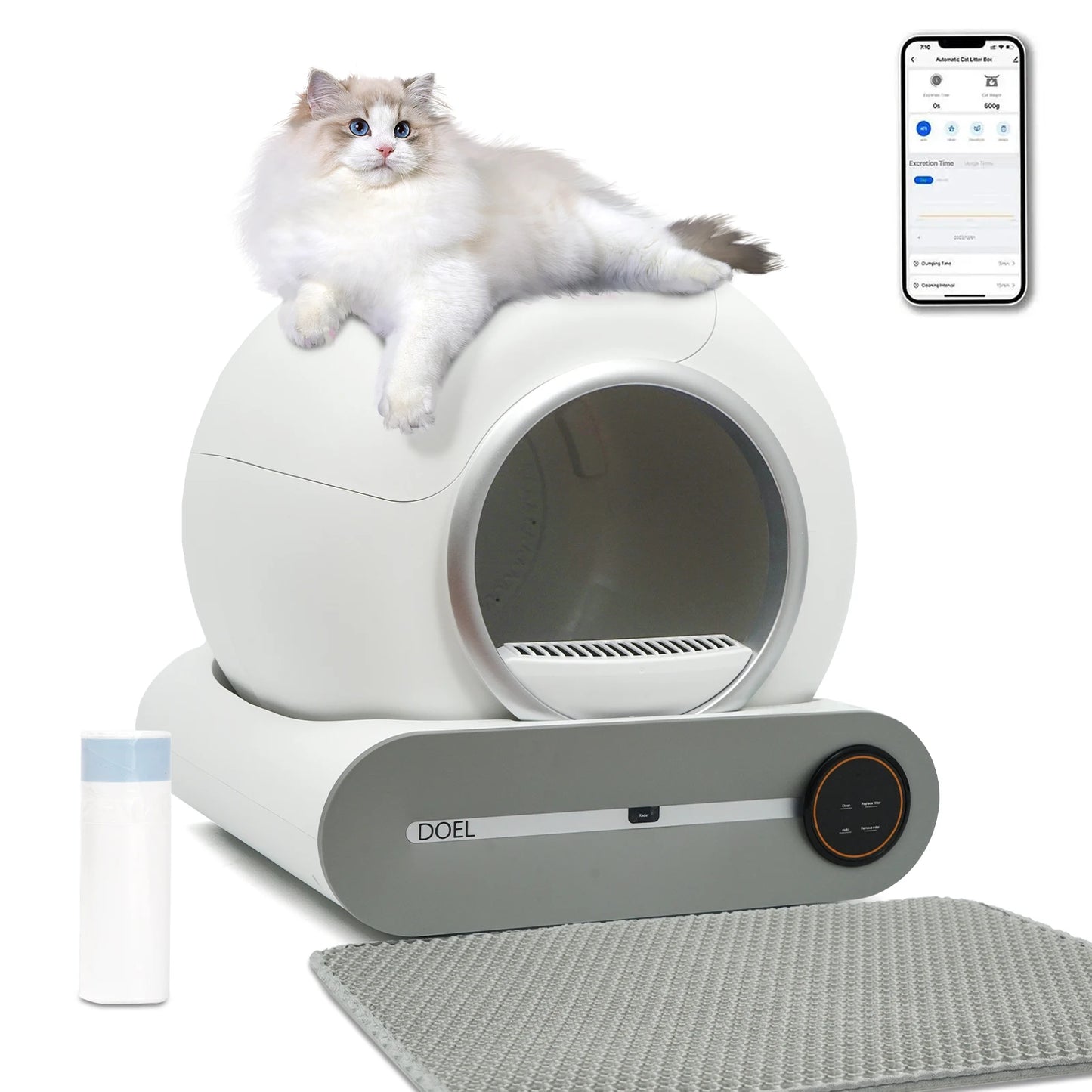 DOEL Automatic Self Cleaning Cat Litter Box With App Control