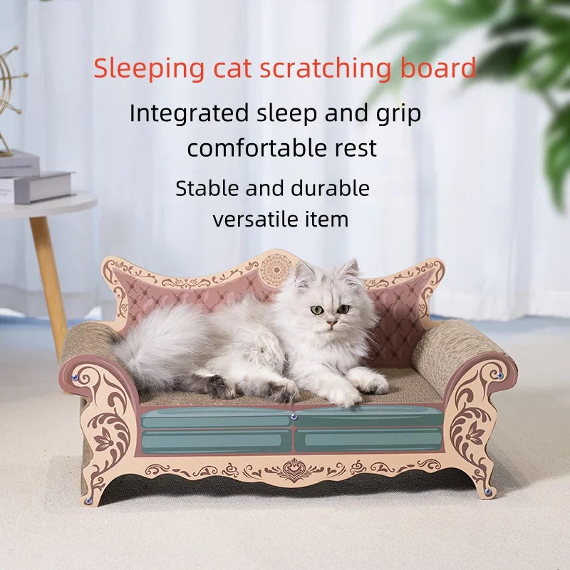 CZBNYX L Shaped Cat Scratch Board Integrated Nest Bed Sofa