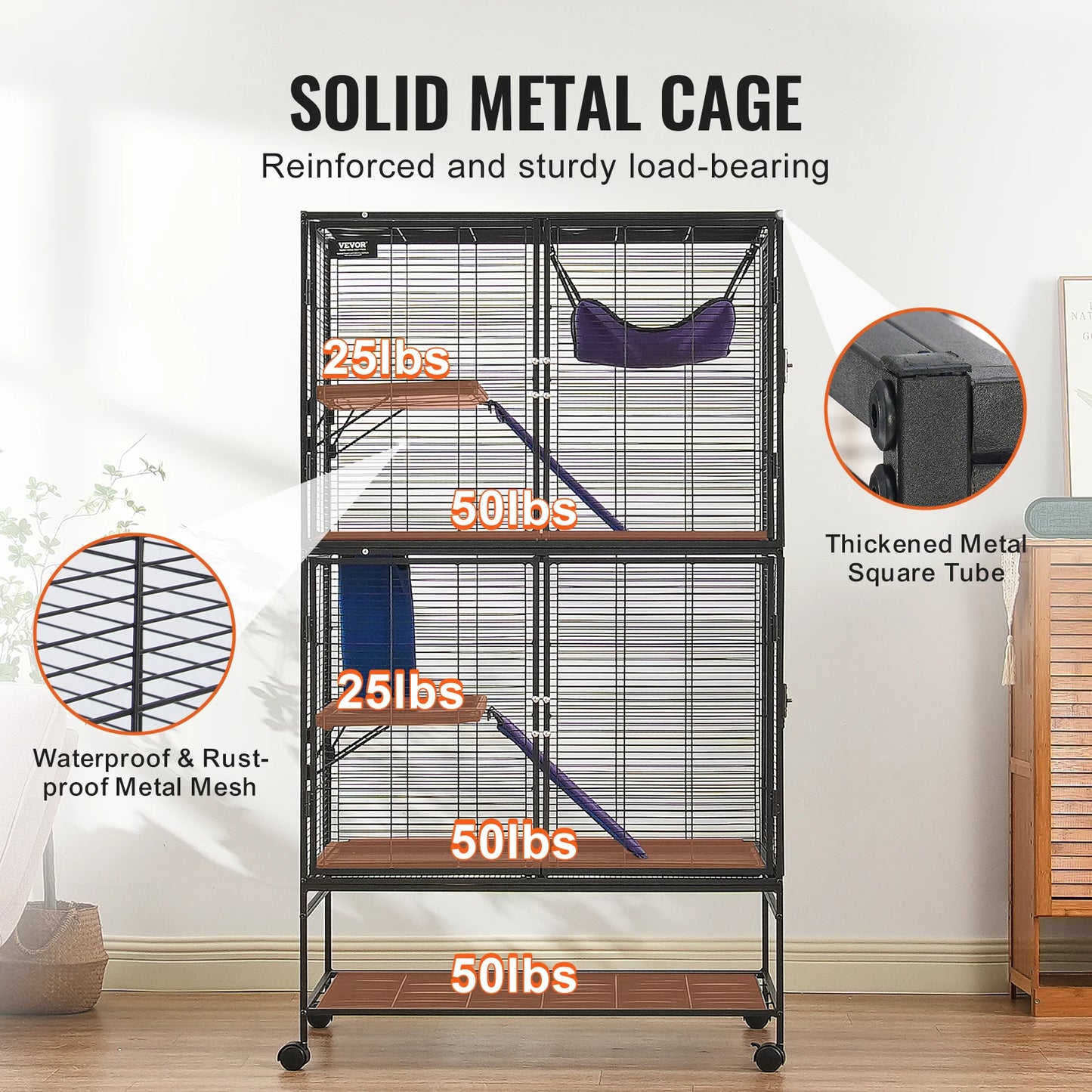 Ferret Cage Rolling Metal Four Tier Critter Nation Cage