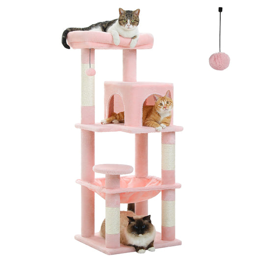 Petepele 5-Level Cat Tree for Indoor Cats with Hammock