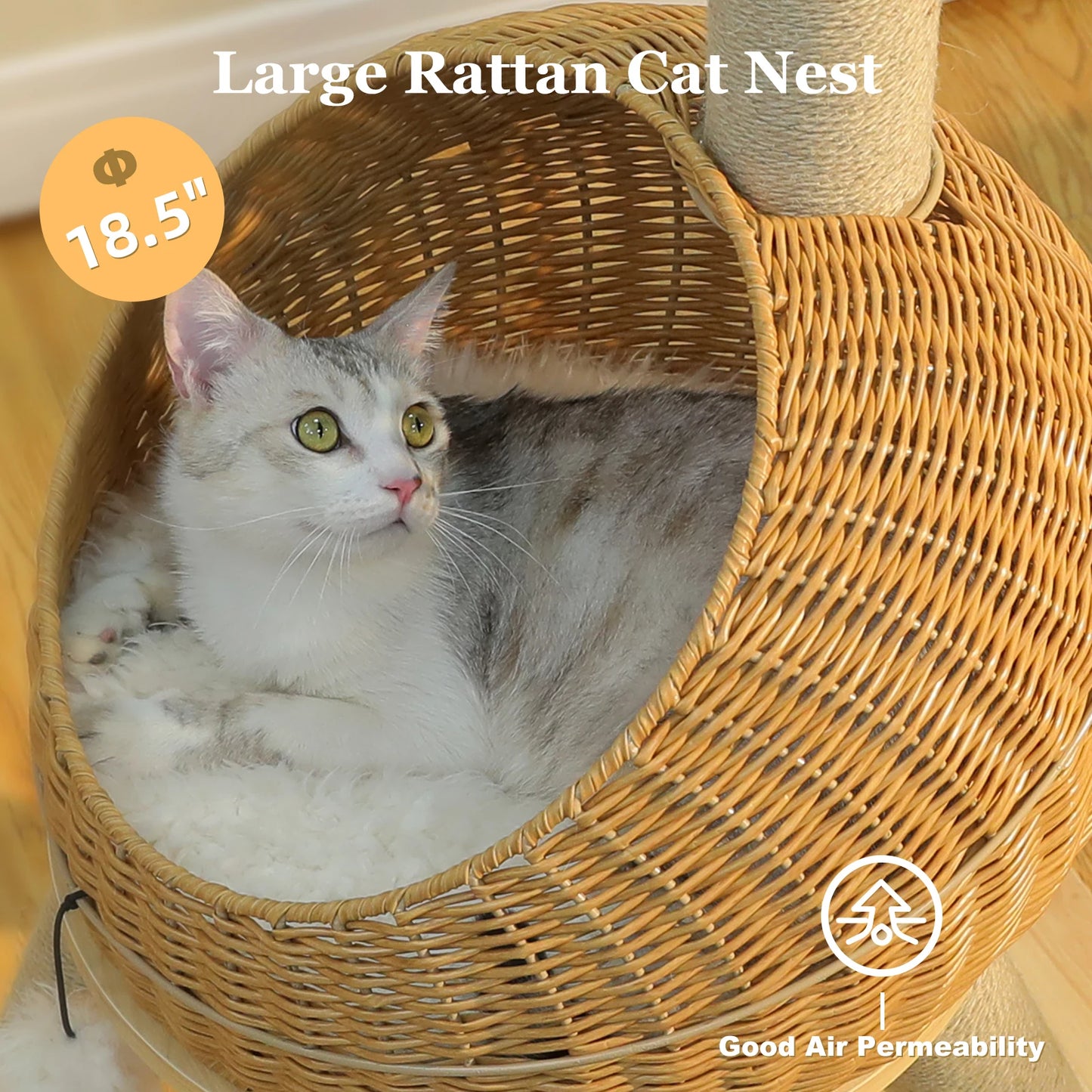 PAWZ Road Rattan Dinosaur Cat Tree With Sisal Scratching Post