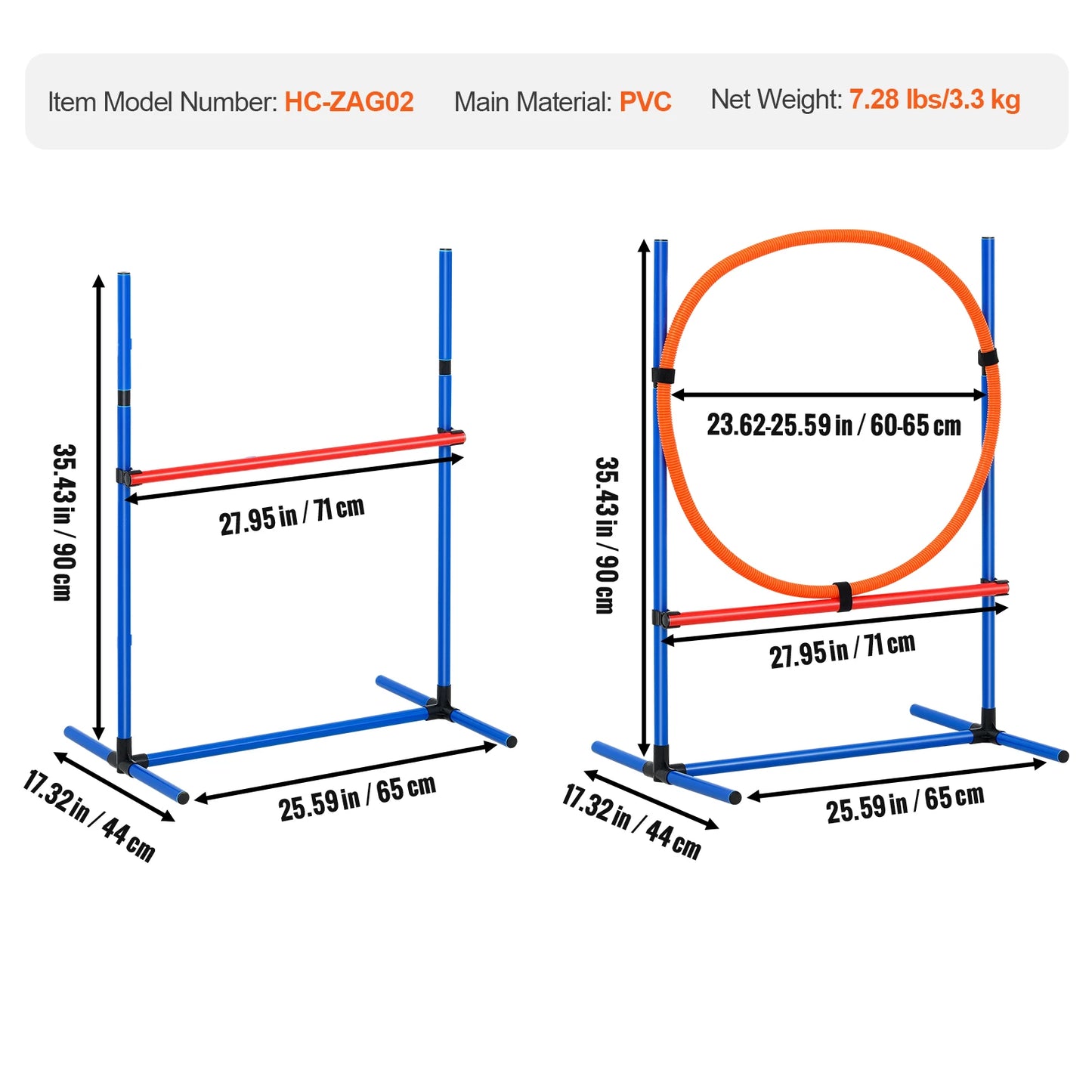 SucceBuy Dog Agility Training Equipment 4 Piece Adjustable Hurdles