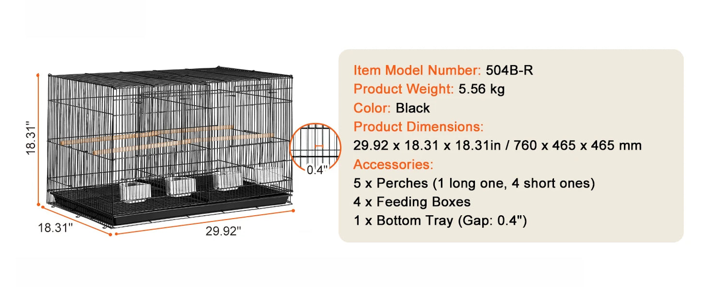 SucceBuy Stackable Divided Travel Bird Cage With Handle And Perch