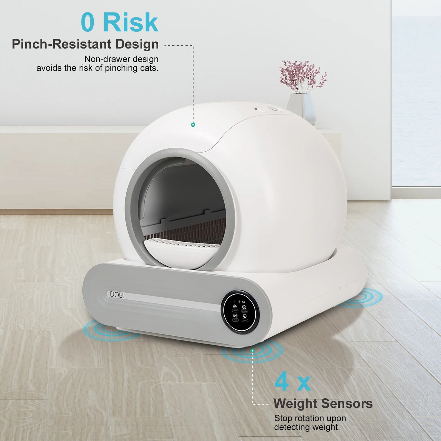 DOEL Automatic Self Cleaning Cat Litter Box With App Control