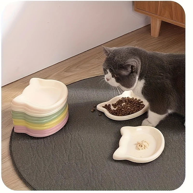 Premium Plastic Cat Food Dish Pet Bowl For Dwarf Cats