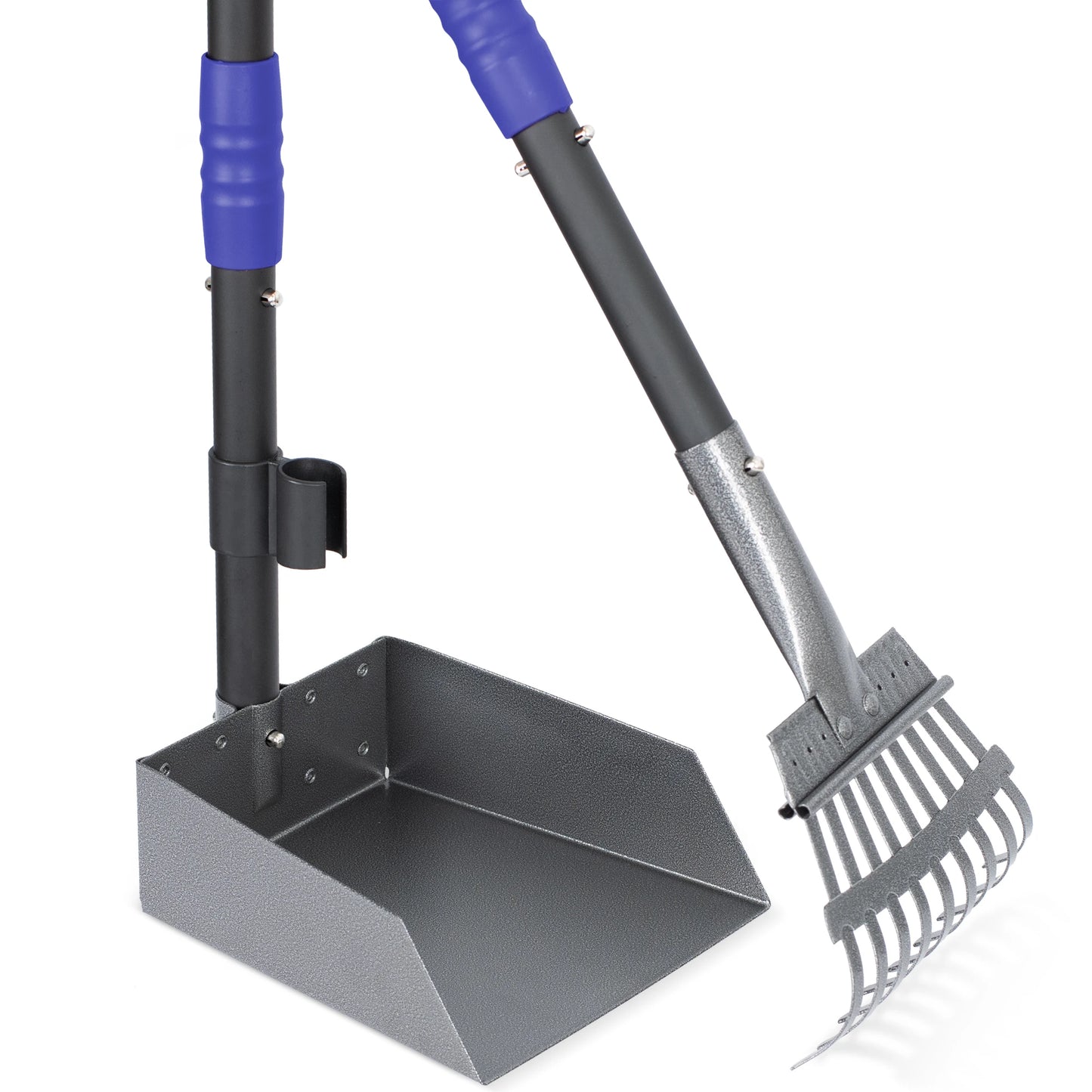 Dog Pooper Scooper And Rake Set With Adjustable Stainless Handles