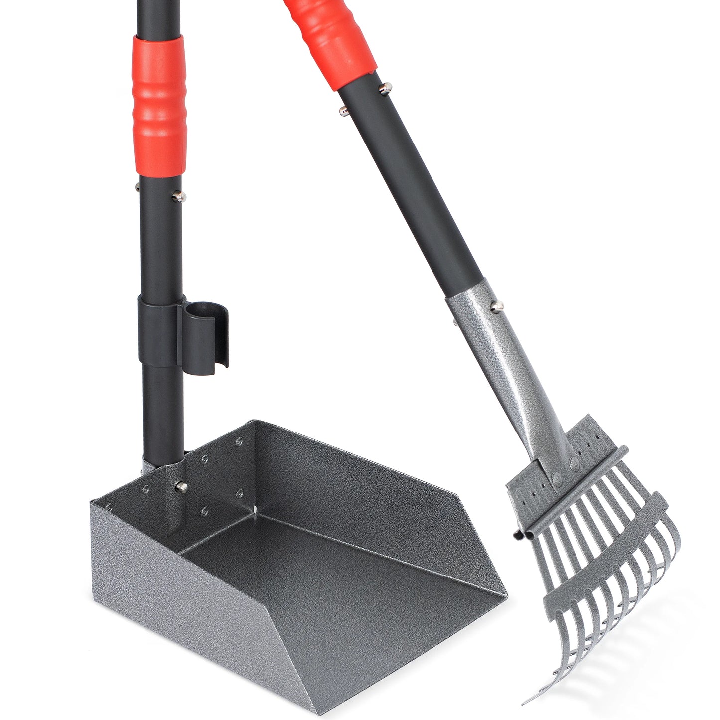 Dog Pooper Scooper And Rake Set With Adjustable Stainless Handles
