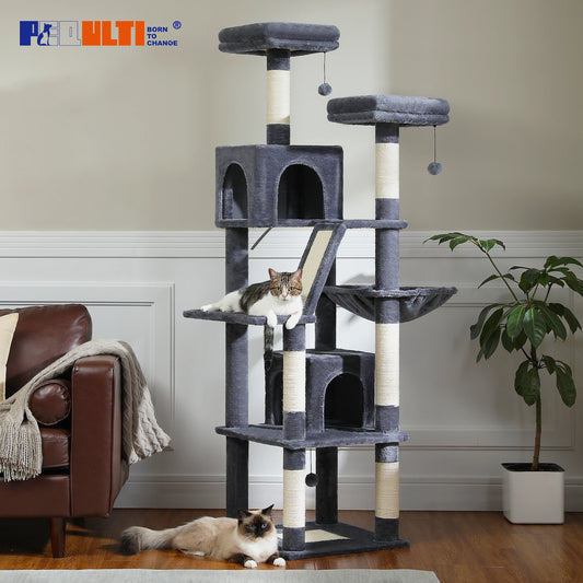 PEQULTI Five Level Cat Tree With Scratching Posts And Condo