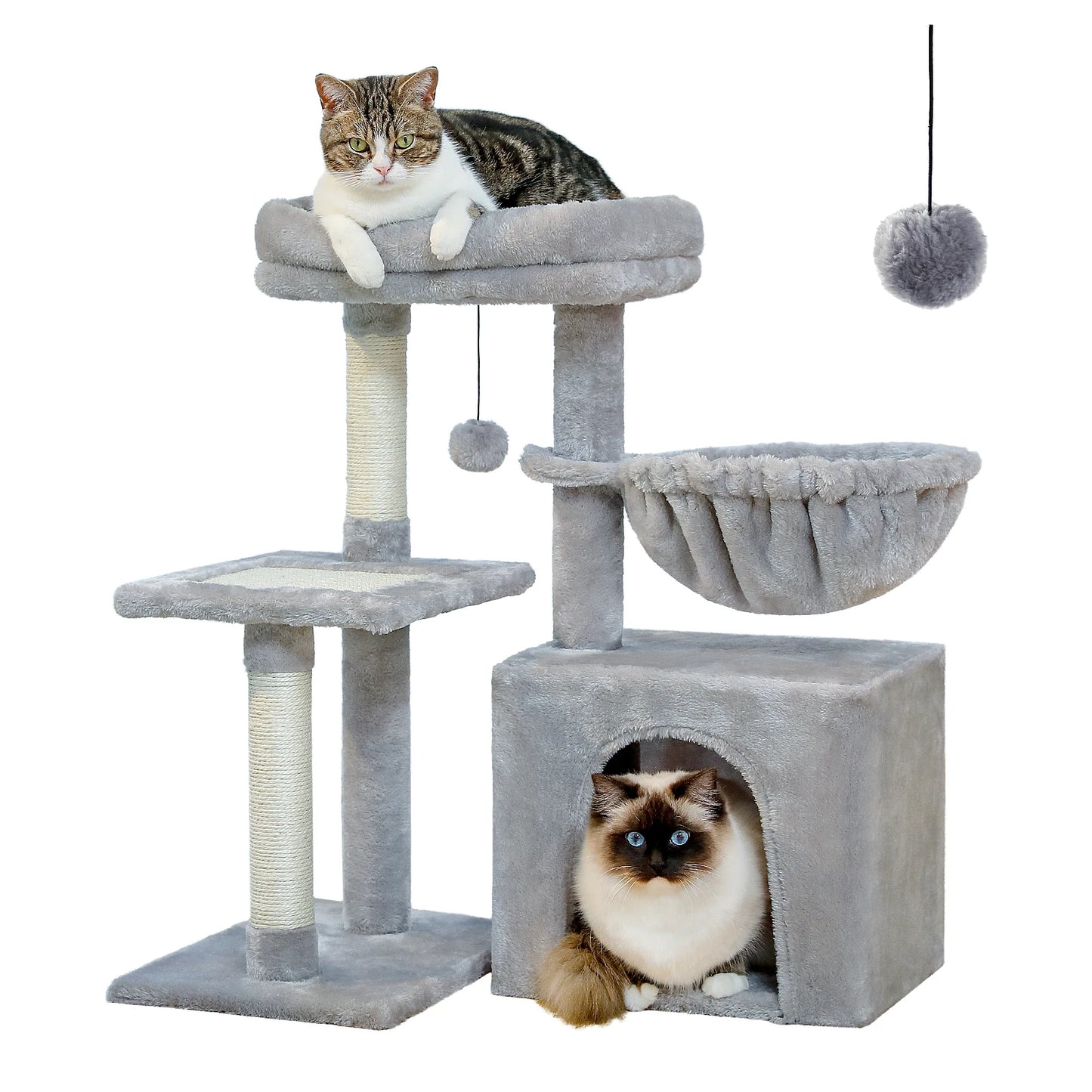 PAWZ Road Cat Tree Tower Three-Tier Cat Activity for Indoor Cats
