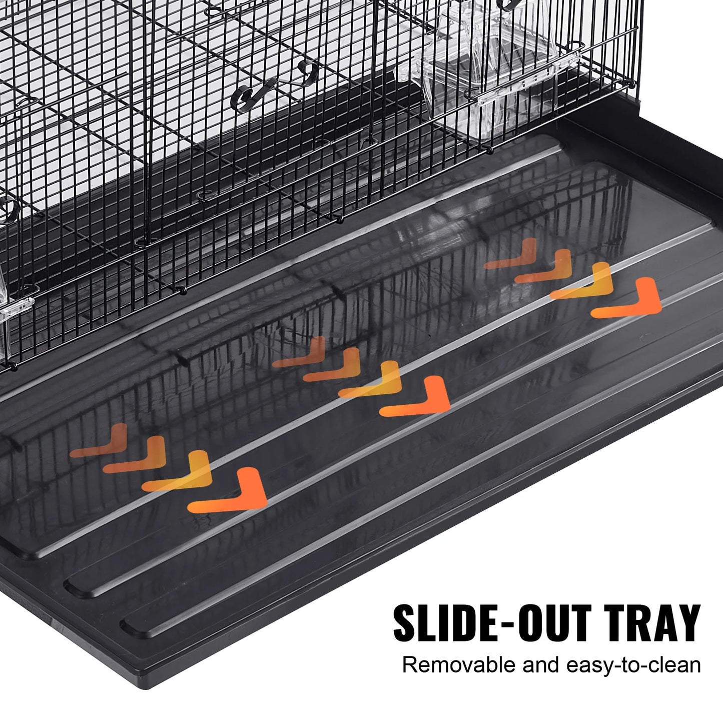 SucceBuy Stainless Steel Bird Cage With Rolling Stand For Parrots