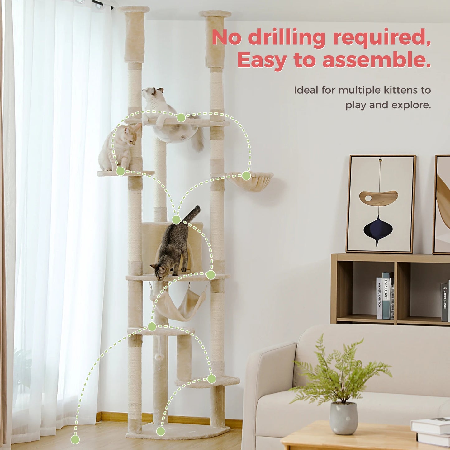 PAWZ Road Five Level Cat Tree With Scratching Posts