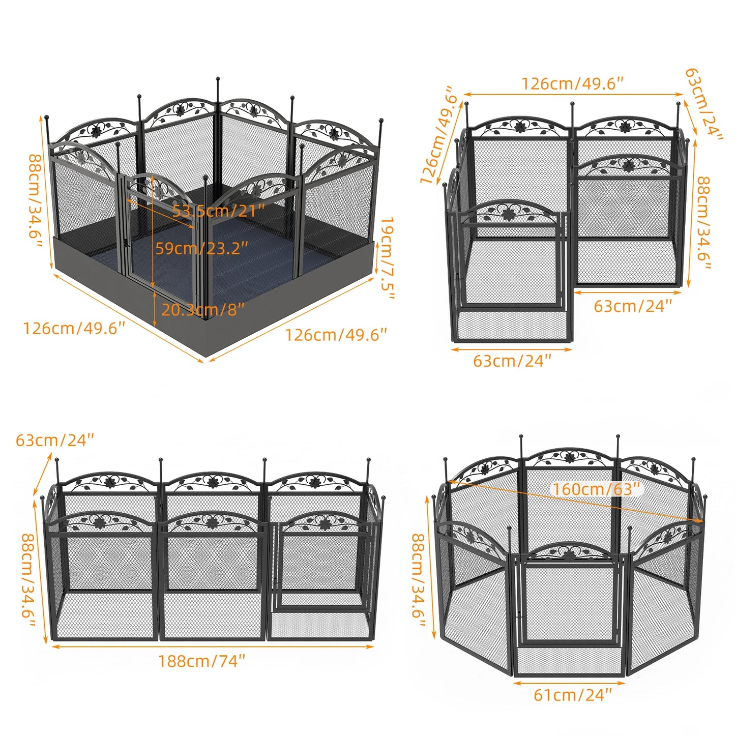 BINGOPAW 8 Panel Heavy Duty Dog Playpen For Indoor Outdoor