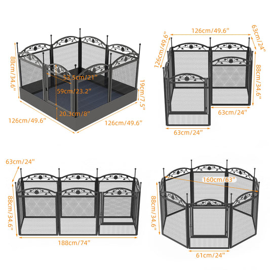 BINGOPAW 8 Panel Heavy Duty Dog Playpen For Indoor Outdoor