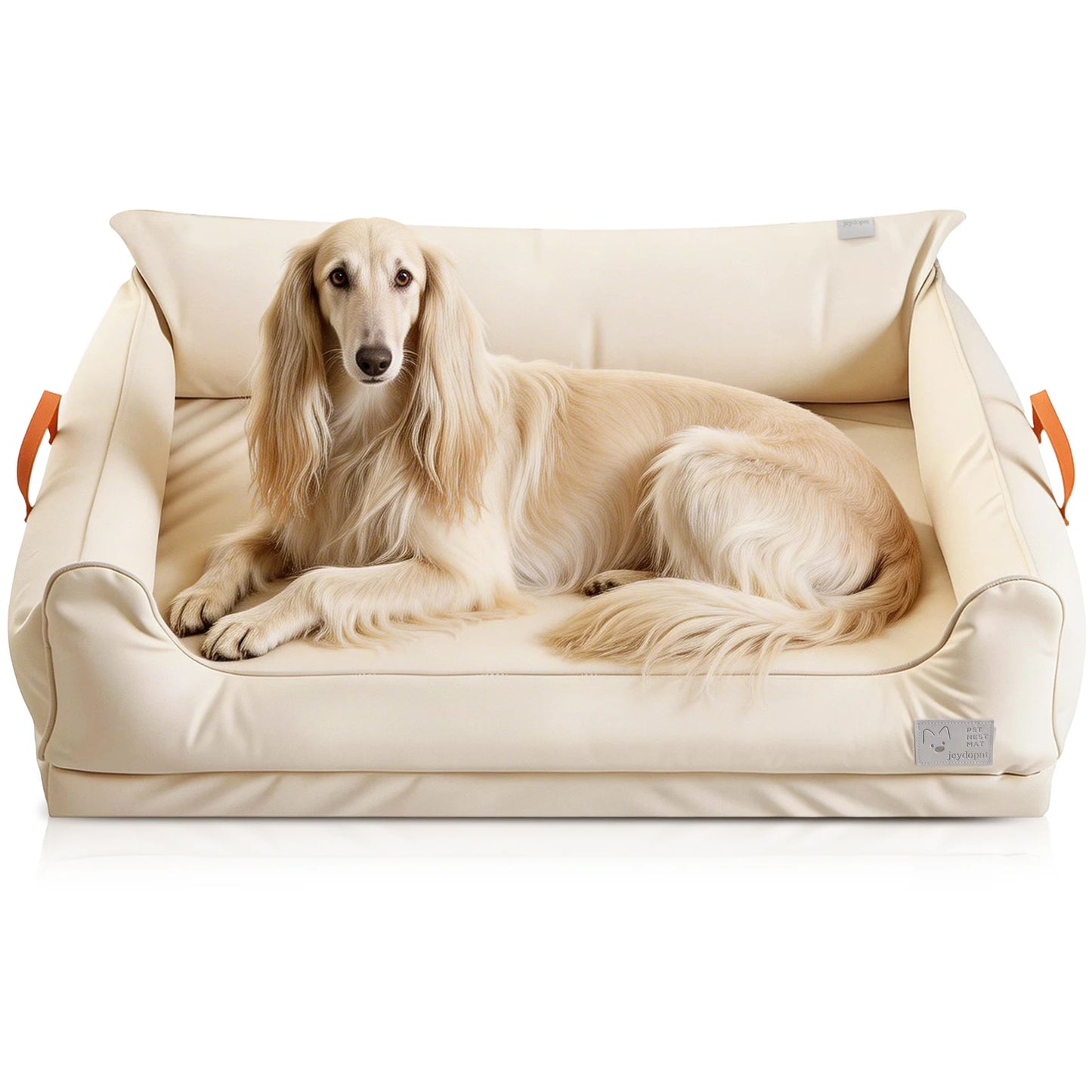 Leather Donut Dog Bed Plush Cushion for Large Dogs