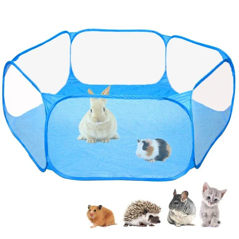 Portable Foldable Transparent Pet Cage Playpen For Cats Dogs And Small Animals