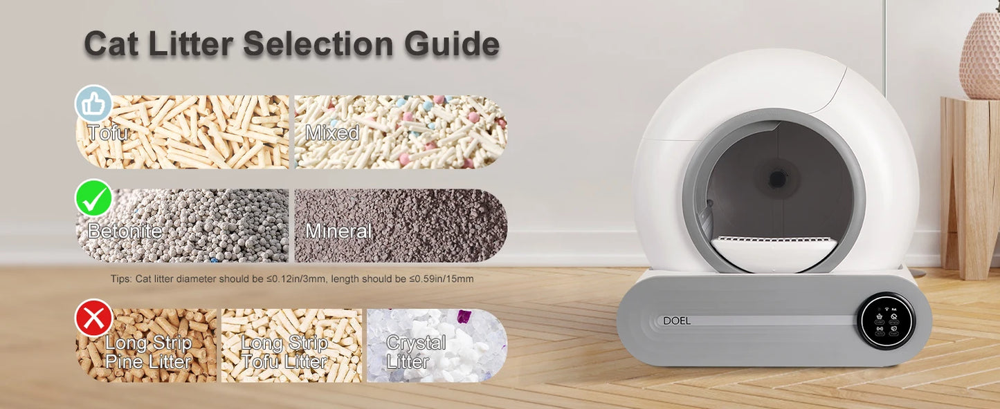 DOEL Automatic Self Cleaning Cat Litter Box With App Control