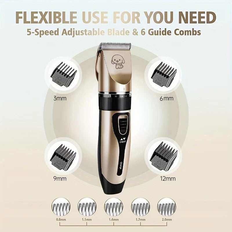 SHUYU Pet Hair Trimmer Kit Electric Precision Clippers For Dogs