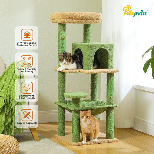 PETEPELA Cat Tree Indoor 5-Level Tower for Large Cats