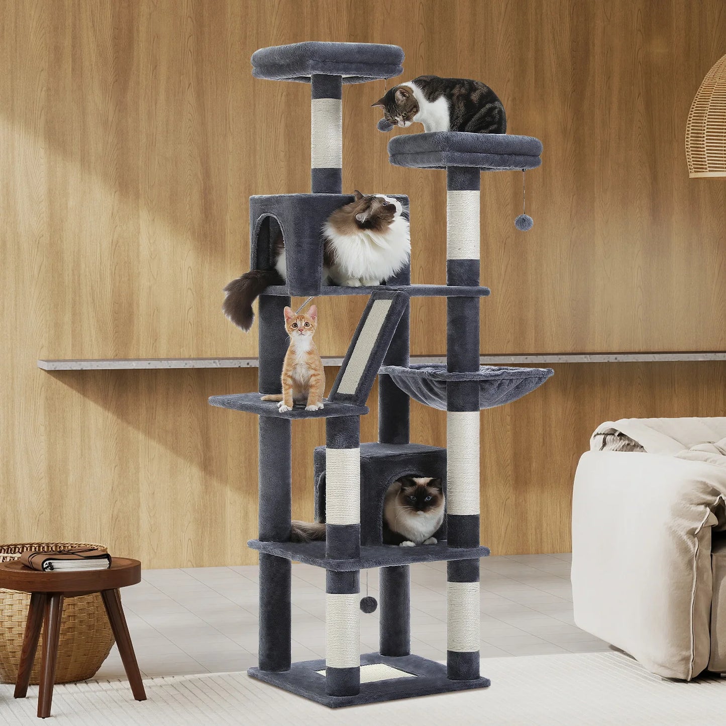 PEQULTI CN Multi Level Cat Tree Tower With Scratching Posts
