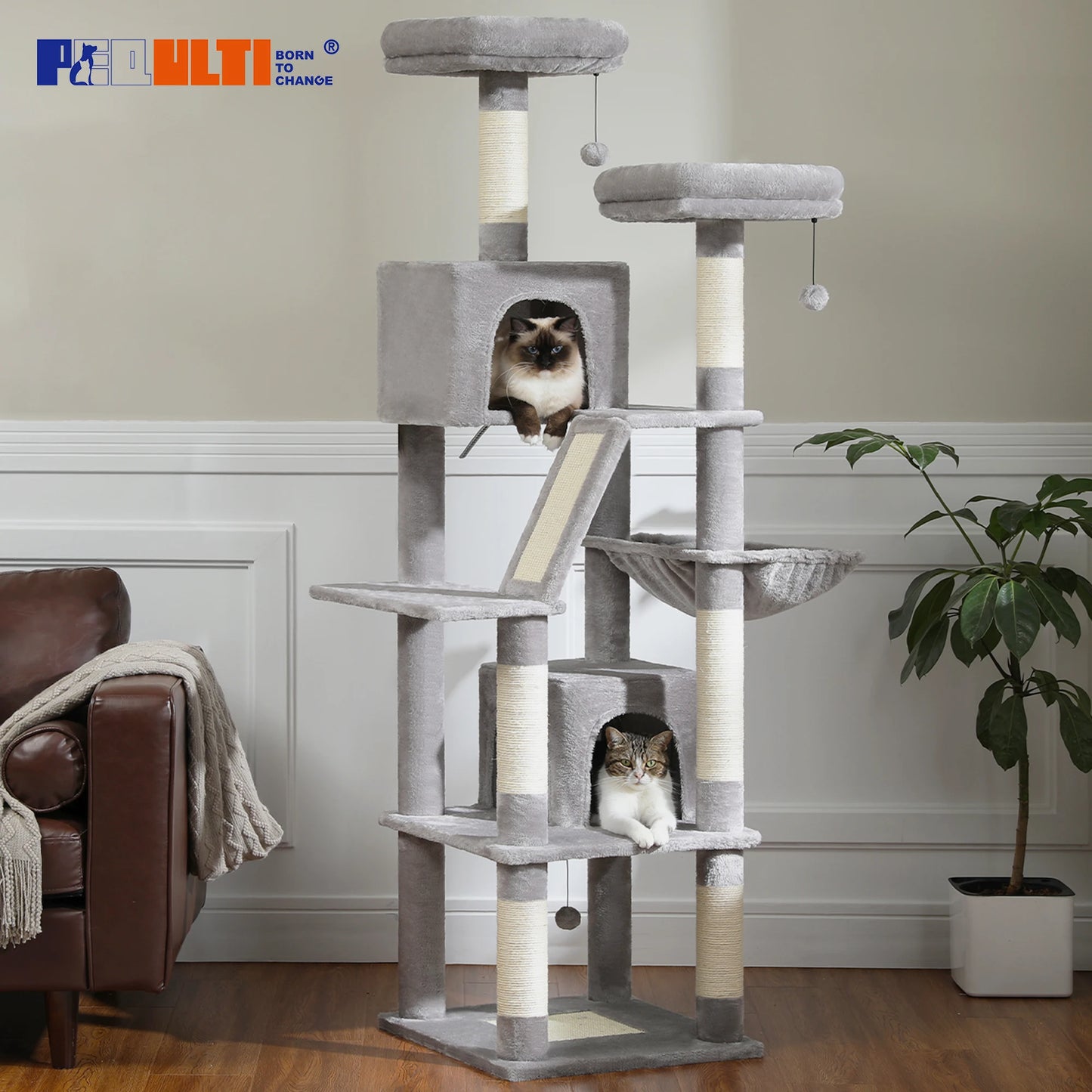 PAWZ Road Cat Tree Tower With Scratching Posts And Perches