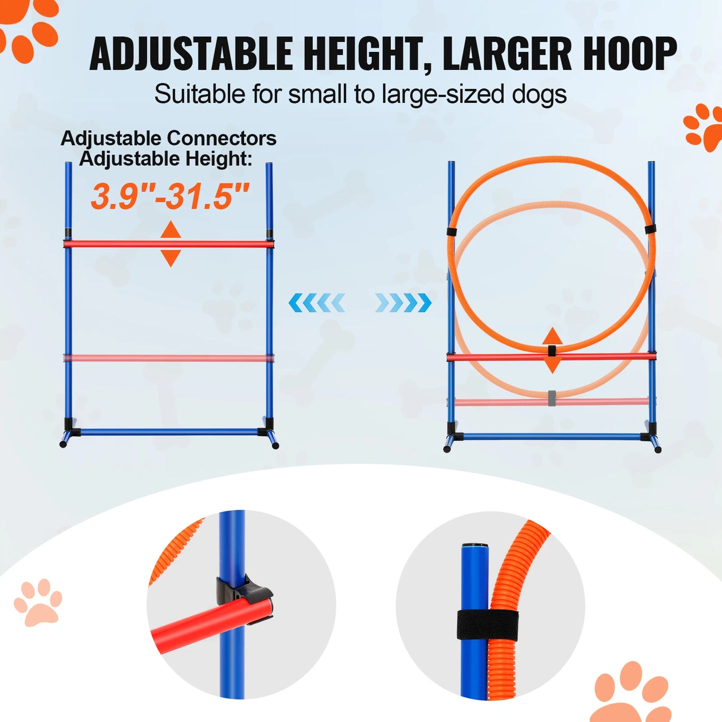 SucceBuy Dog Agility Training Equipment 4 Piece Adjustable Hurdles