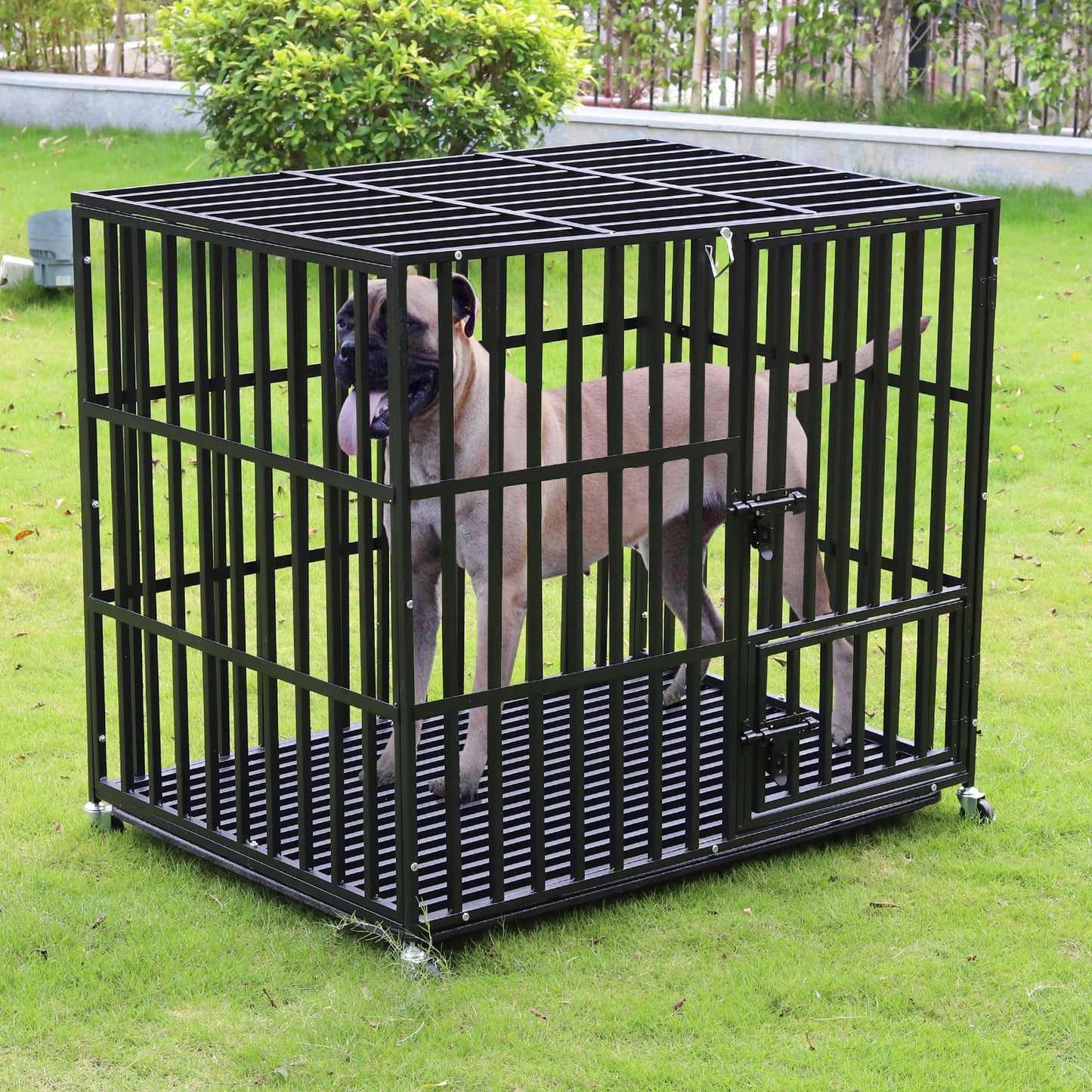 Bingopaw Heavy Duty Dog Cage With 4 Wheels Removable Tray