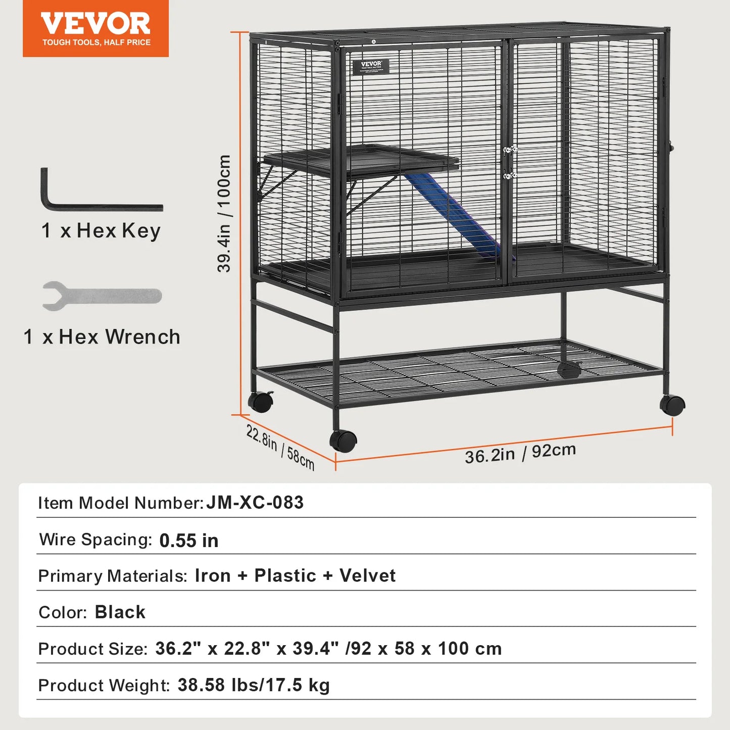 Rolling Metal Ferret Cage QuadTier Critter Nation Cage Small Pets