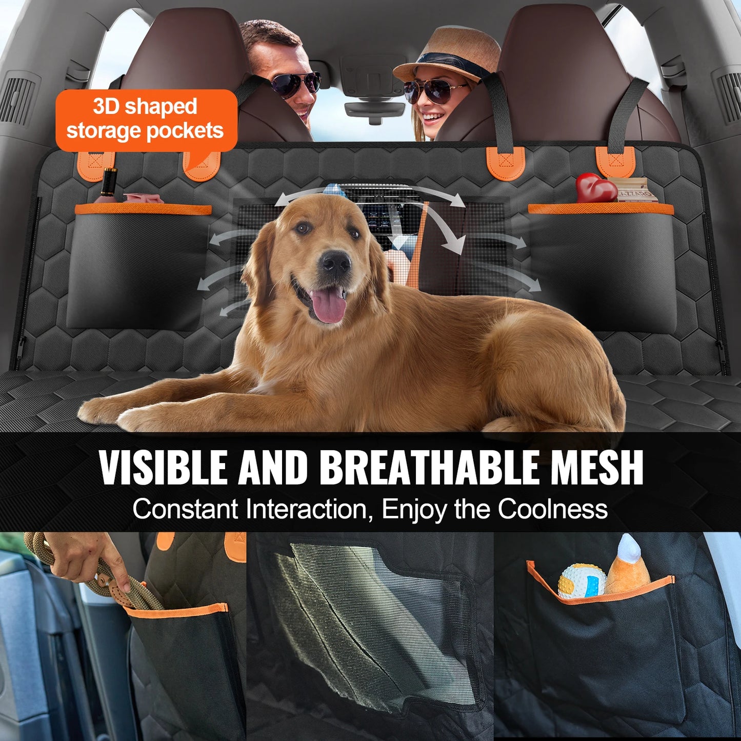 SucceBuy Back Seat Extender Dog Car Hammock With Mesh Window
