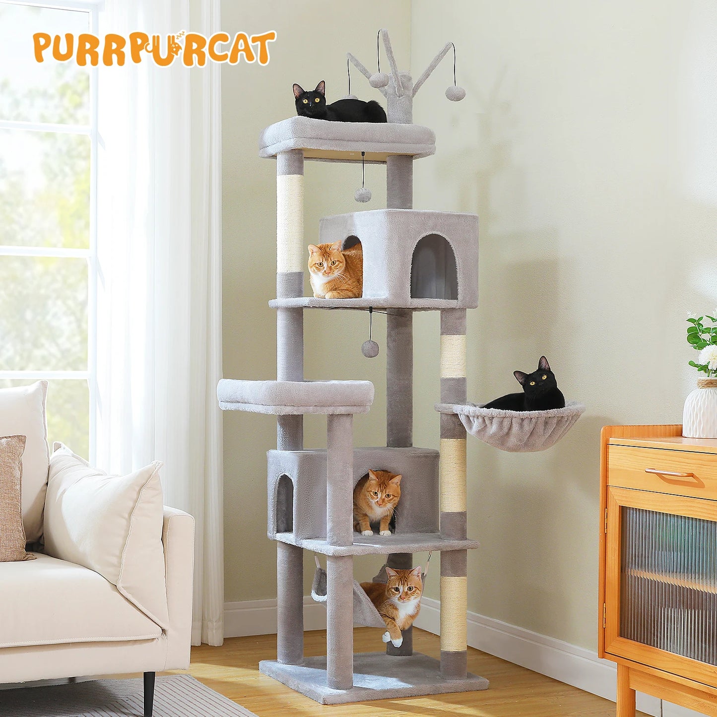 PAWZ Road Multi Level Cat Tree With Scratching Posts And Condo