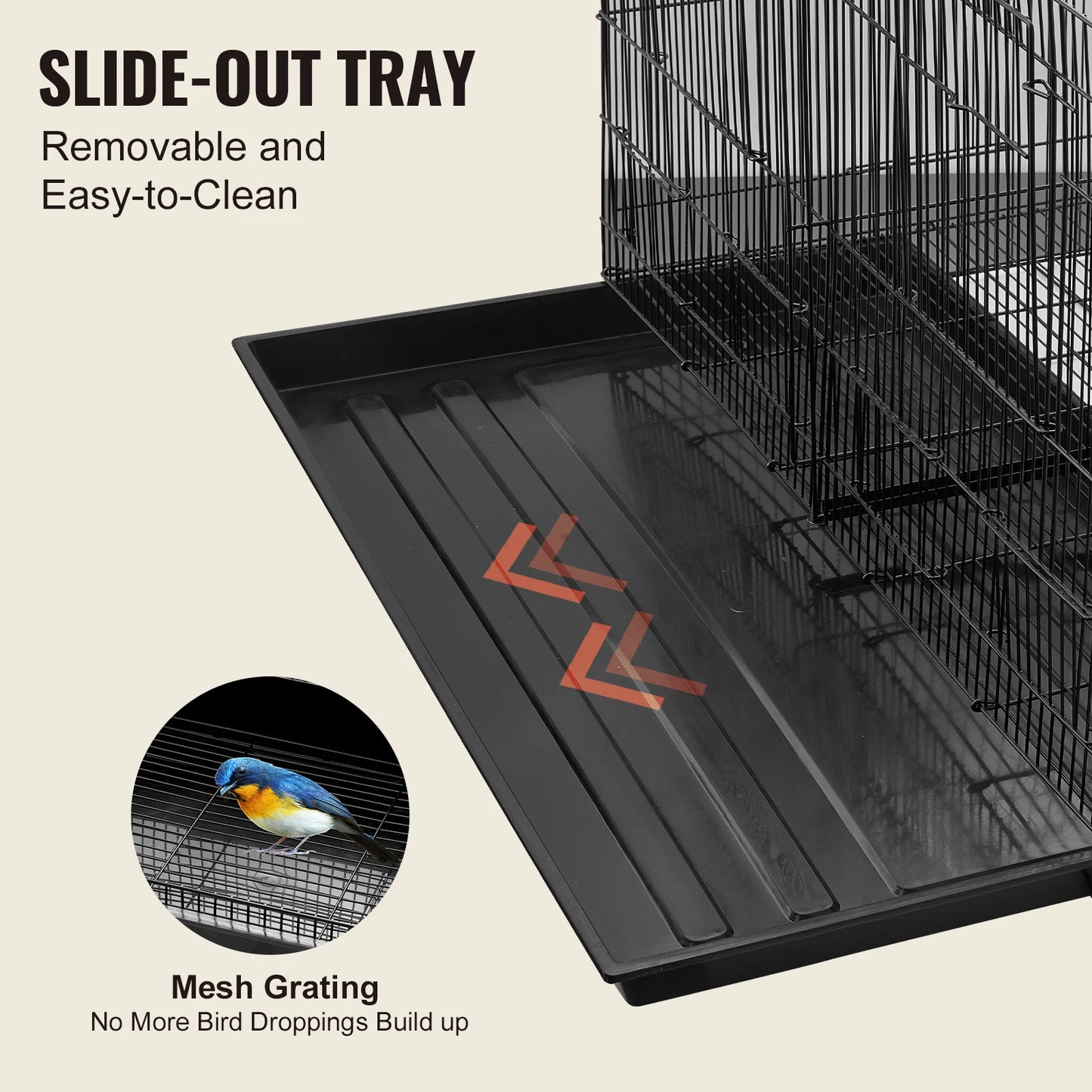 SucceBuy Stackable Divided Travel Bird Cage With Handle And Perch