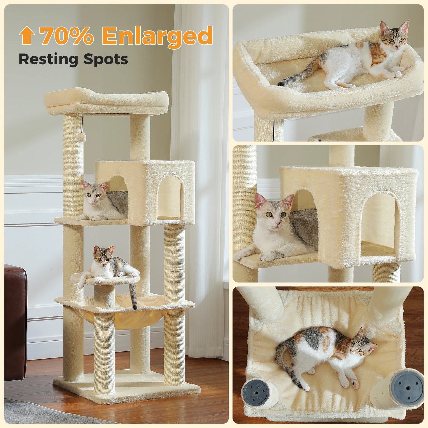 PAWZ Road Cat Tree With Four Tiers Scratching Posts