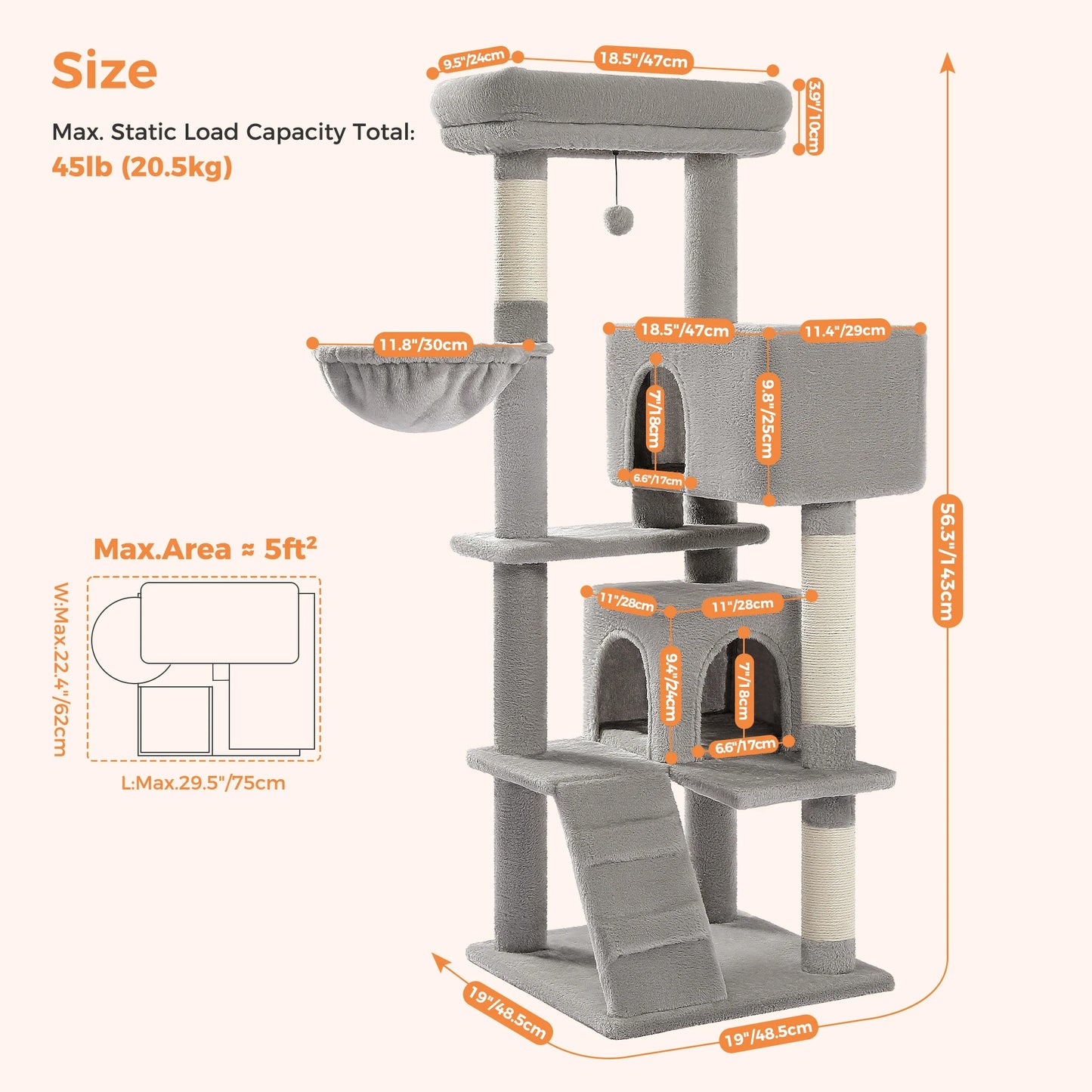 PAWZ Road Cat Tree Tower Condo For Indoor Cats Plush