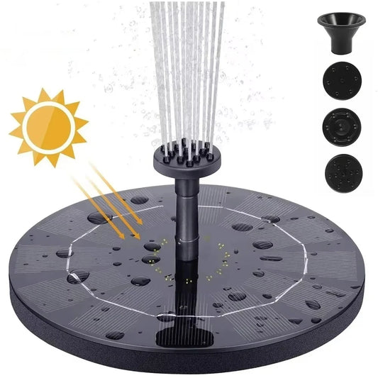 Solar Fountain Pump With Floating Panel And 4 Nozzles For Garden Pond