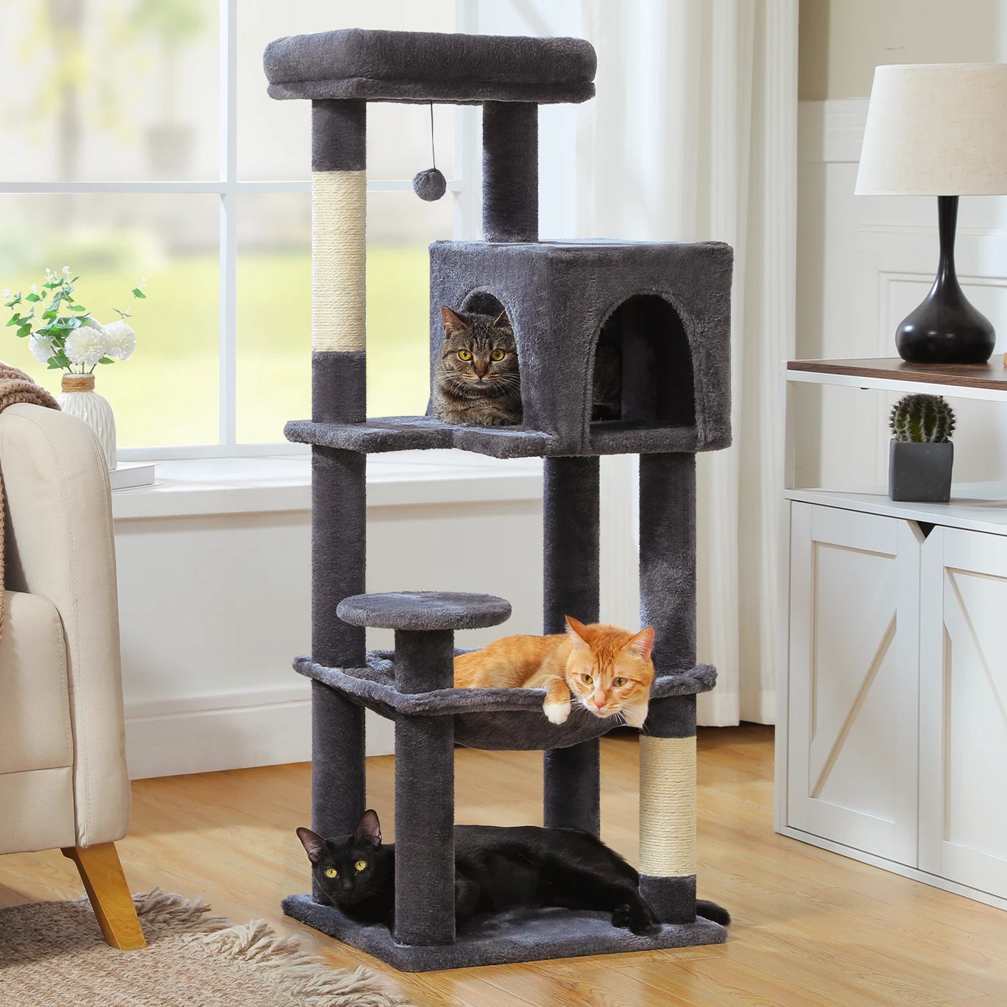 PEQULTI CN Multi Level Cat Tree Tower With Scratching Posts