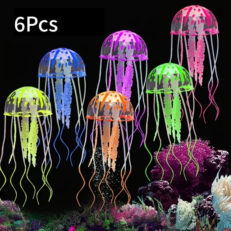 Luminous Artificial Jellyfish Aquarium Decoration For Fish Tank