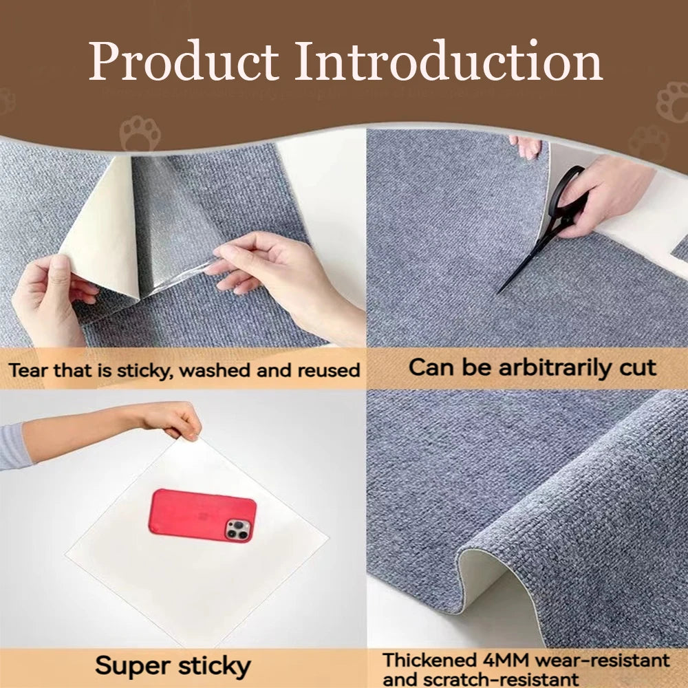 Self Adhesive Cat Scratching Mat Trimmable Sofa Protector