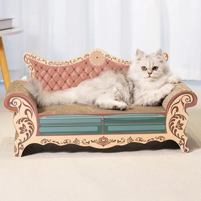 CZBNYX L Shaped Cat Scratch Board Integrated Nest Bed Sofa